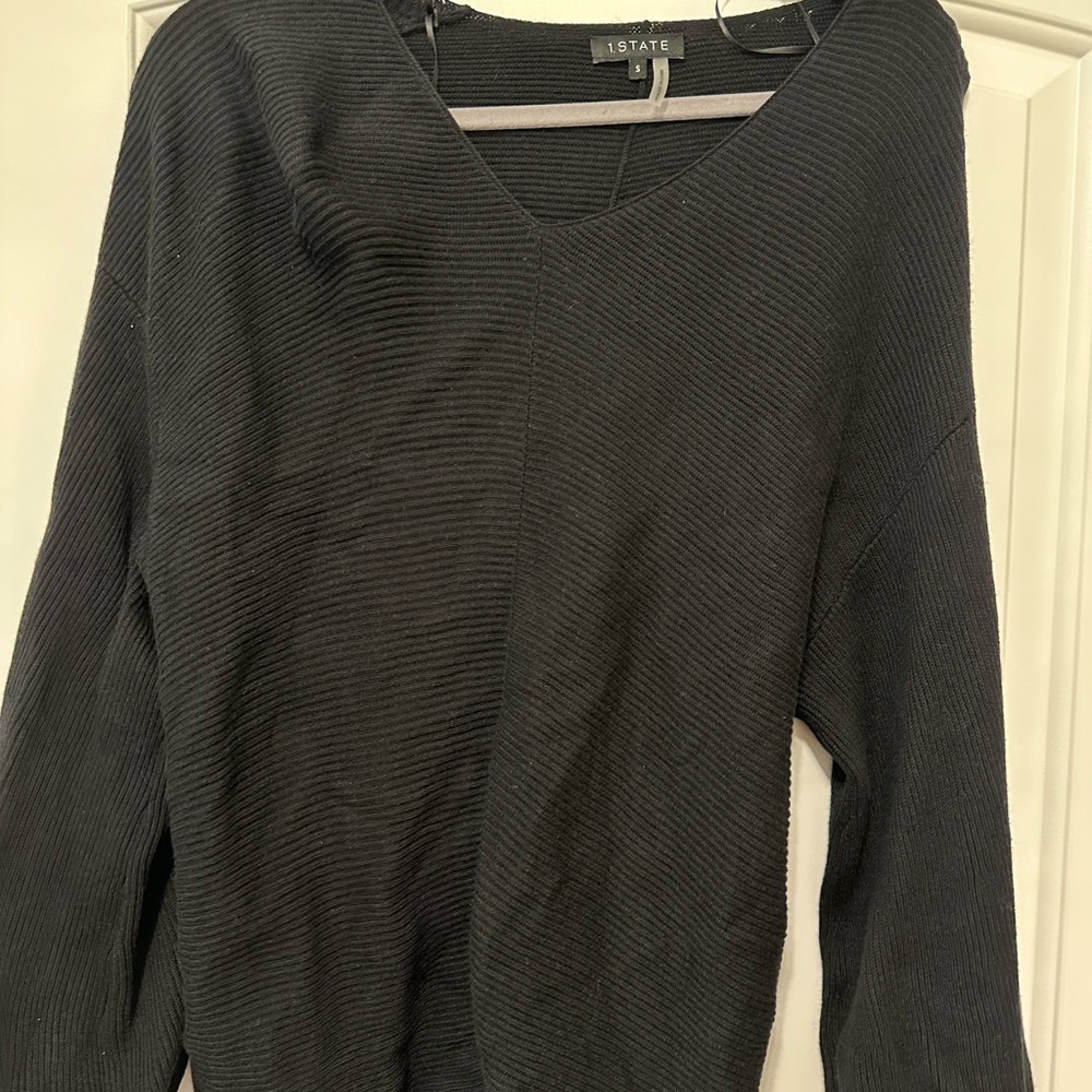 STATE Women's Charcoal V-Neck Sweater